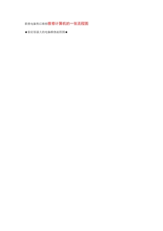 电脑售后维修维修计算机的一张流程图