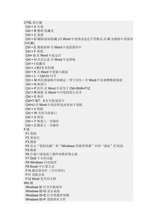 电脑键盘快捷键大全一览表
