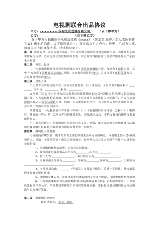 电视电影联合出品协议