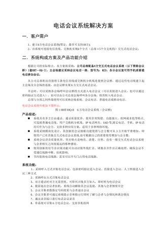 电话会议系统解决方案