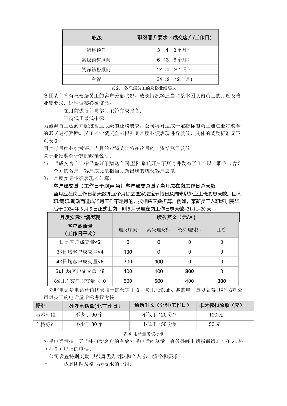 电话销售薪酬与奖励制度_第3页