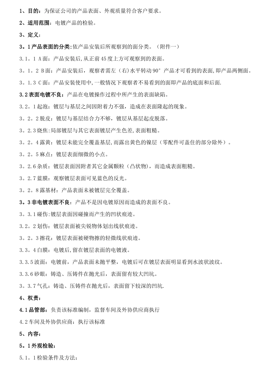 电镀产品检验作业指导书_第1页