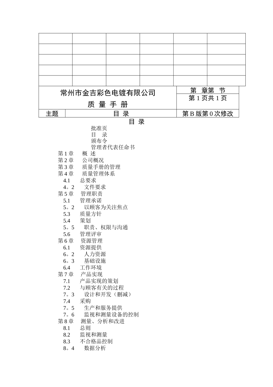 电镀行业质量管理体系手册_第2页