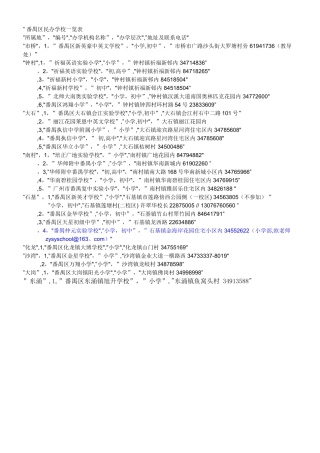 番禺区民办学校一览表