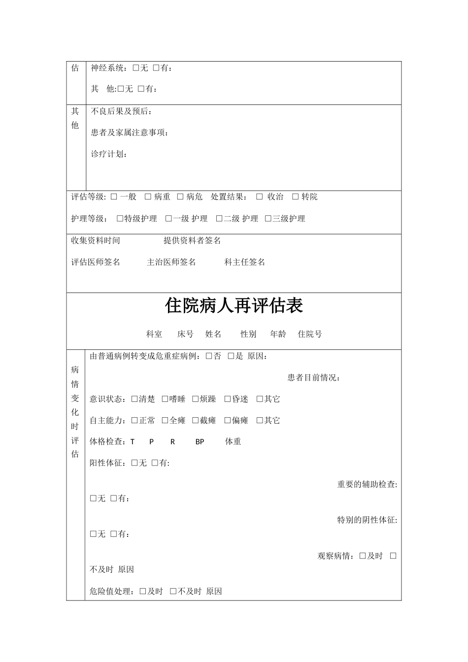 病人病情评估表_第2页