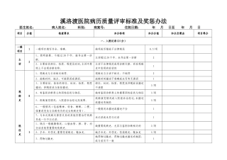 病历质量评审标准及奖惩办法