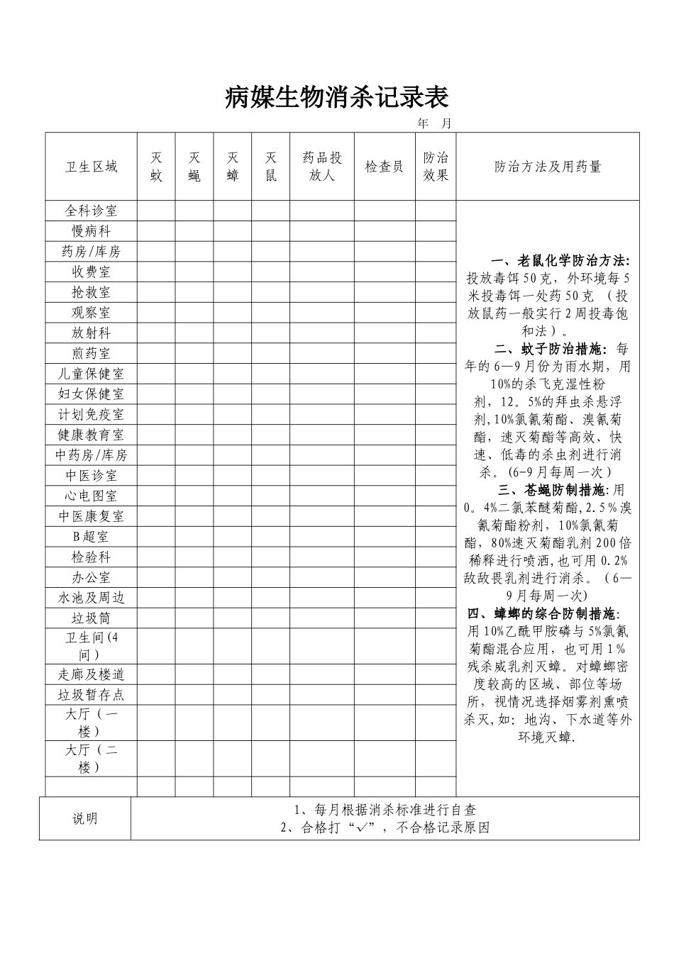 病媒生物消杀记录表_第1页