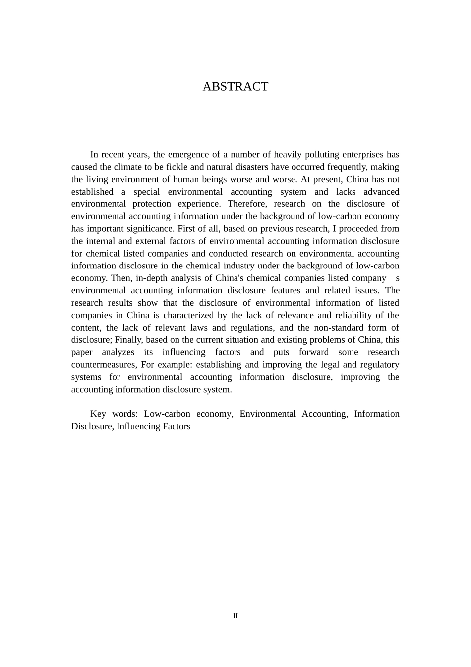 低碳经济视角下上市公司环境会计信息披露研究---以化工行业为例  财务管理专业_第2页