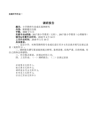 调研报告 小学教师专业成长案例研究 模板