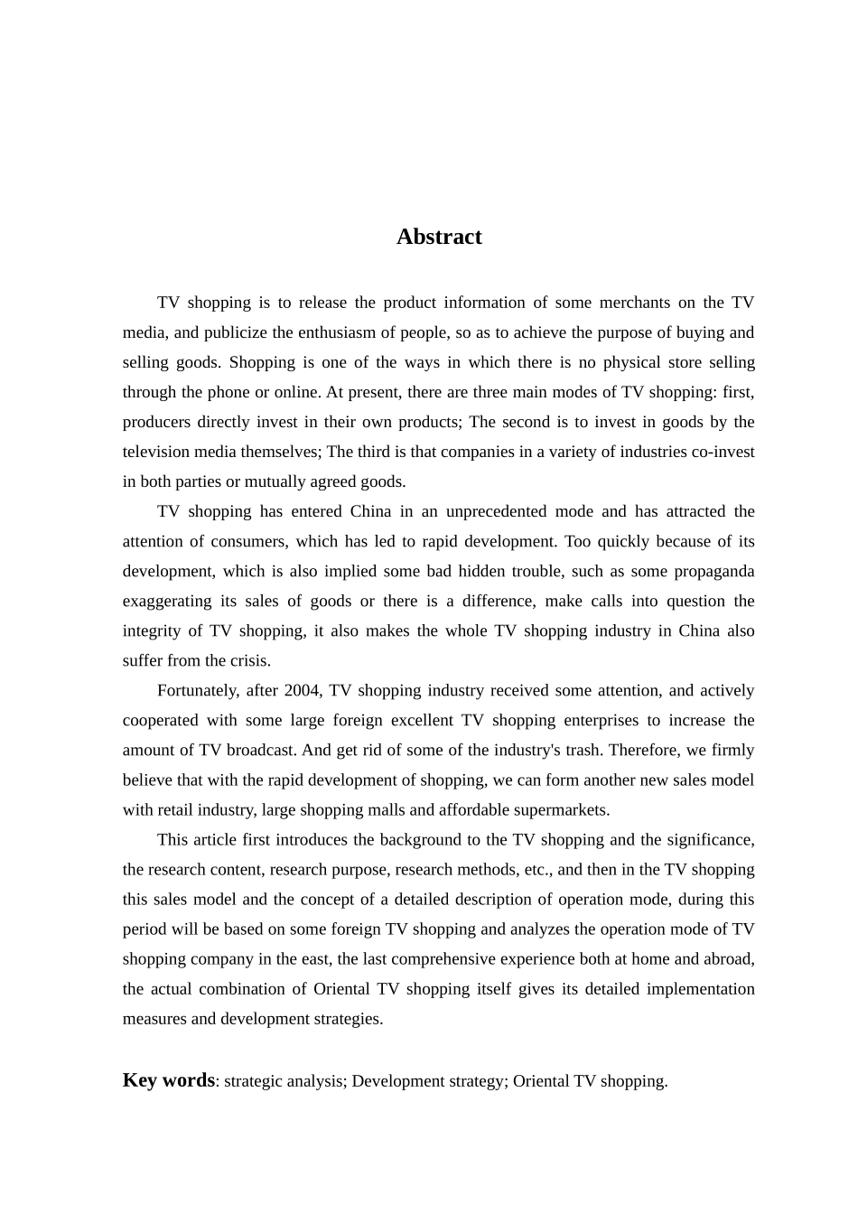 从SWOT角度对东方电视购物有限公司的发展战略探究  工商管理专业_第2页