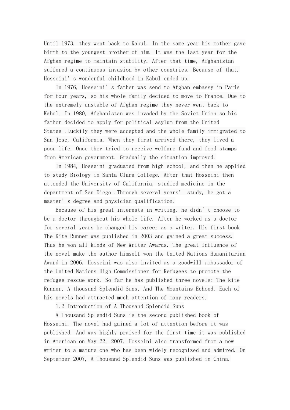 从女性主义解读《灿烂千阳》中玛丽亚姆的悲惨命运  英语专业_第3页