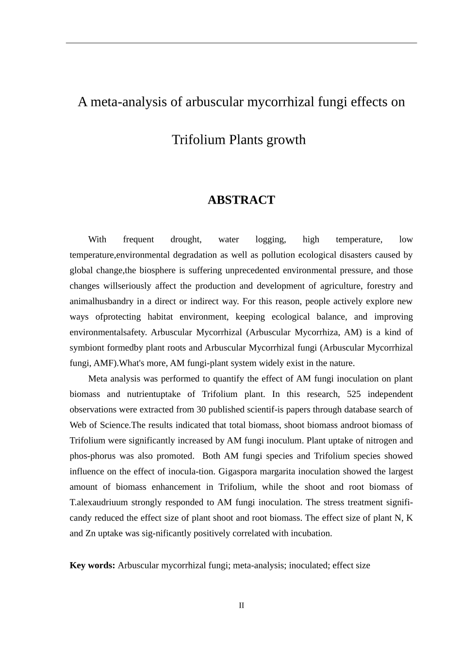 丛枝菌根真菌对车轴草属植物生长影响的Meta分析  生物技术专业_第2页
