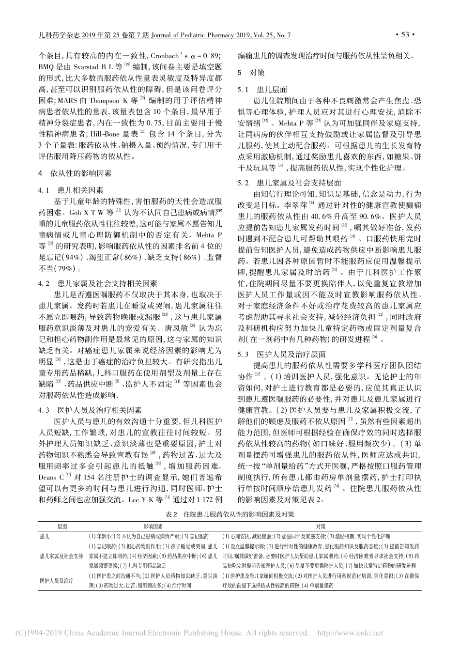 住院患儿服药依从性的研究进展_第3页