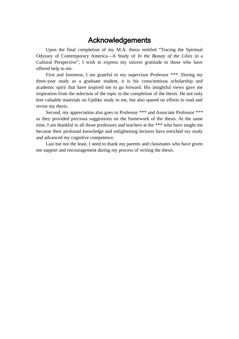 追溯当代美国的精神旅程——文化视阈下的《圣洁百合》研究_第1页