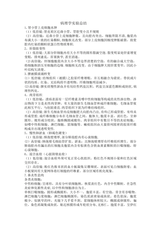 病理学实验总结