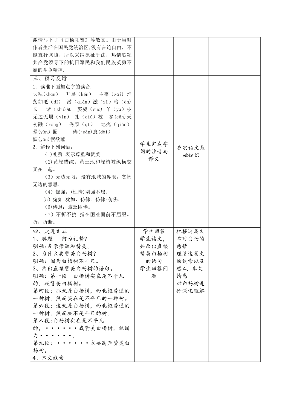 白杨礼赞教案_第2页