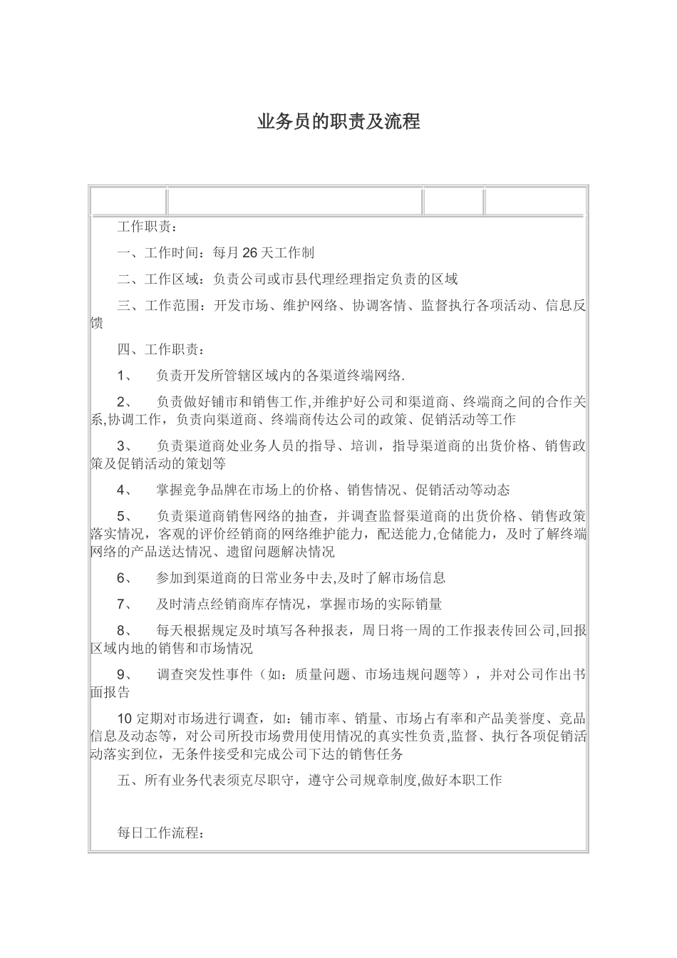 白酒业务员的职责及流程_第1页