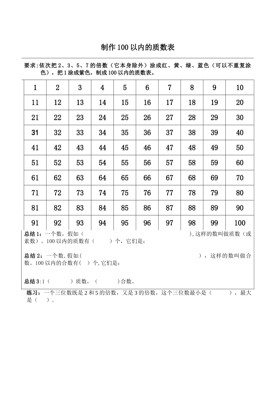 百数表——质数与合数_第2页
