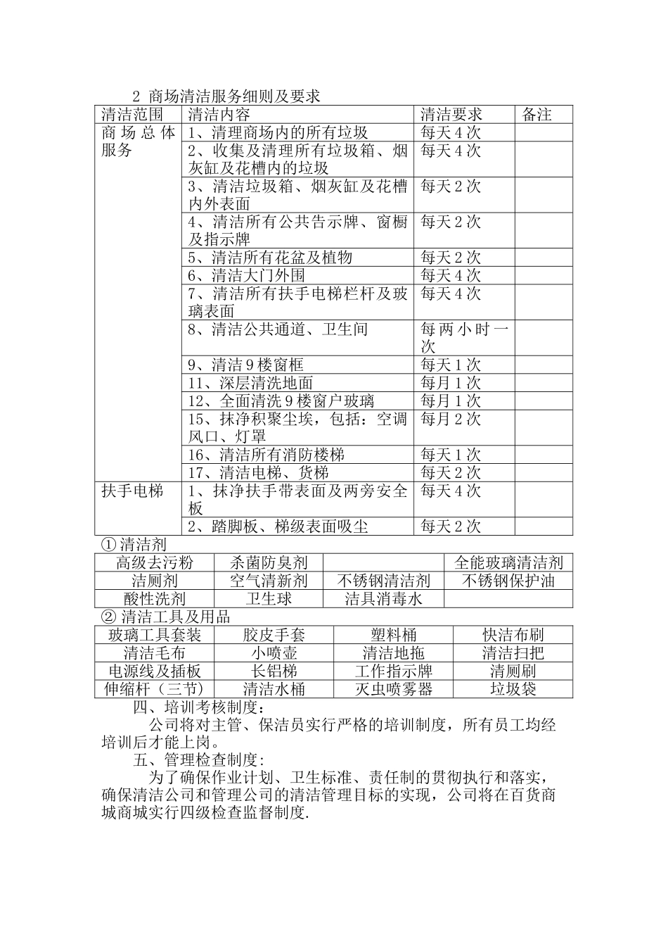 百货商场保洁计划书_第2页