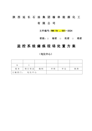 监控系统瘫痪处置方案