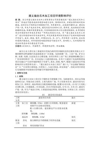 遵义福全石木加工项目