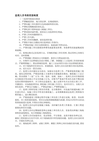 监理人员考核奖惩制度