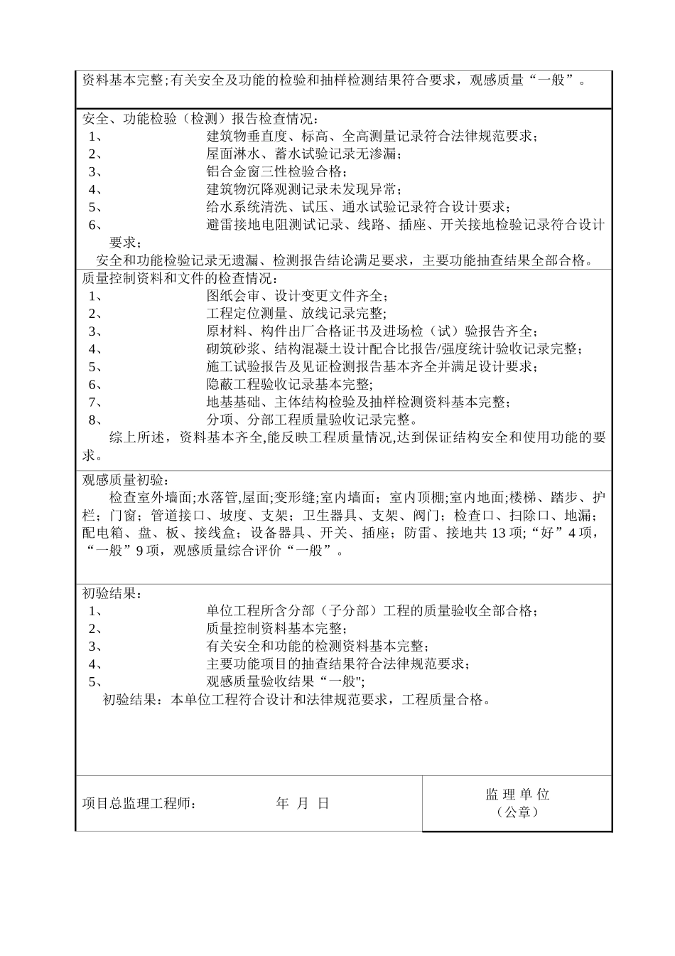 监理单位工程竣工质量评估报告_第2页