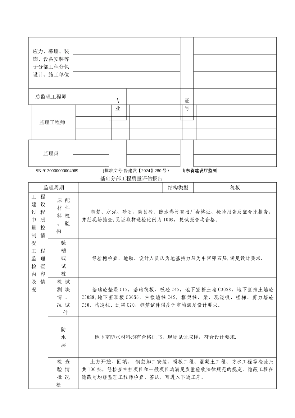 监理单位工程质量评估报告范本_第2页