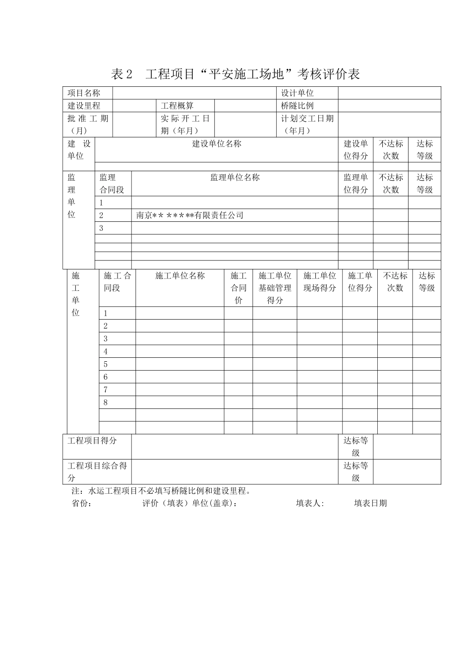 监理单位考核评价表_第1页