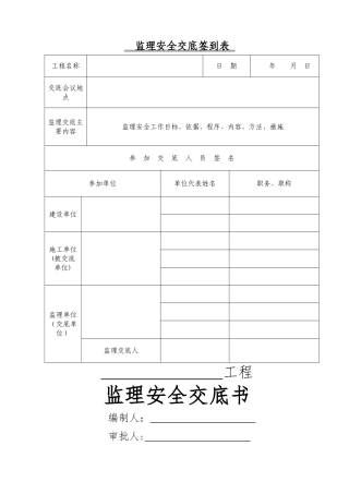 监理安全交底范本