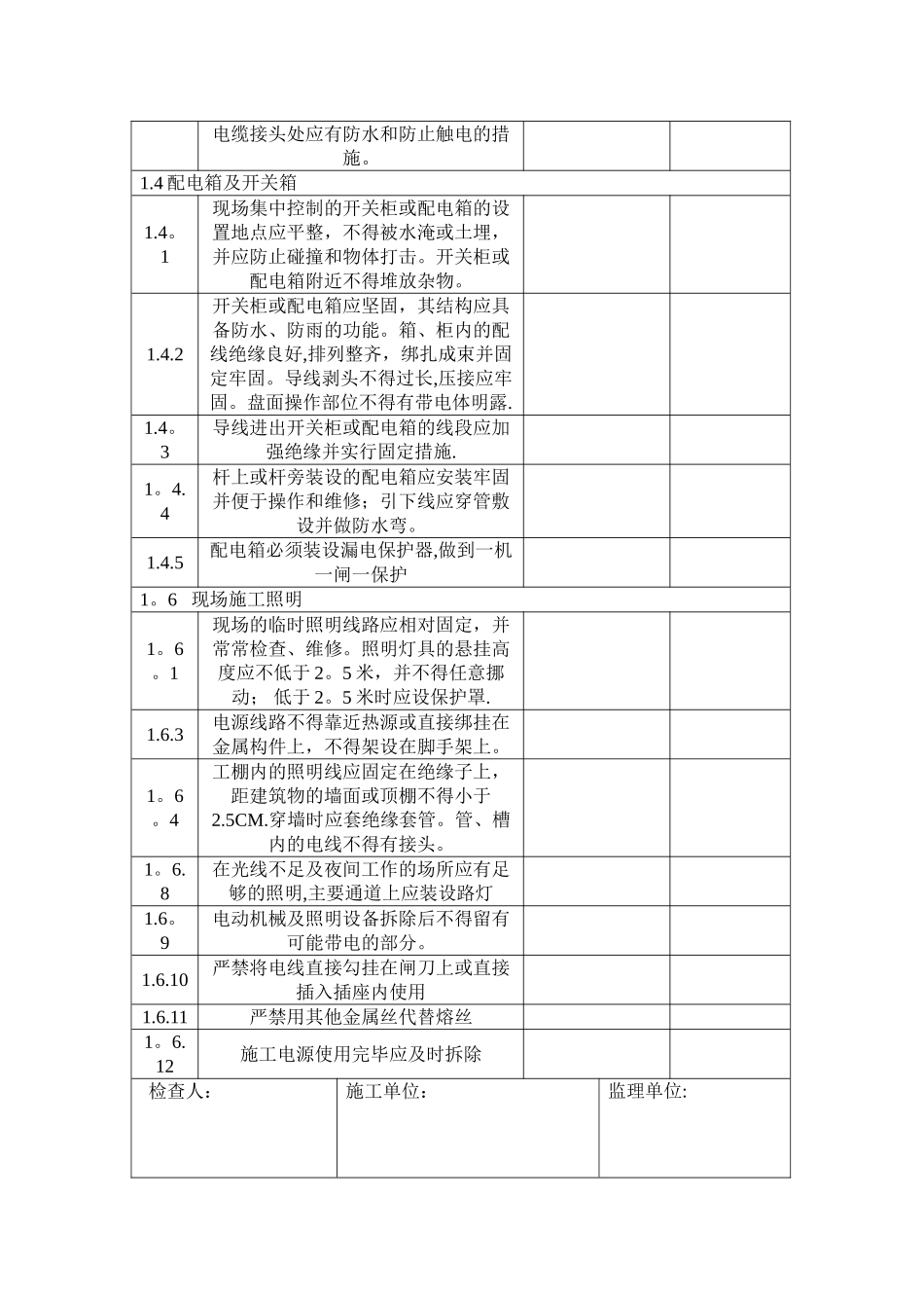 监理安全检查表_第3页