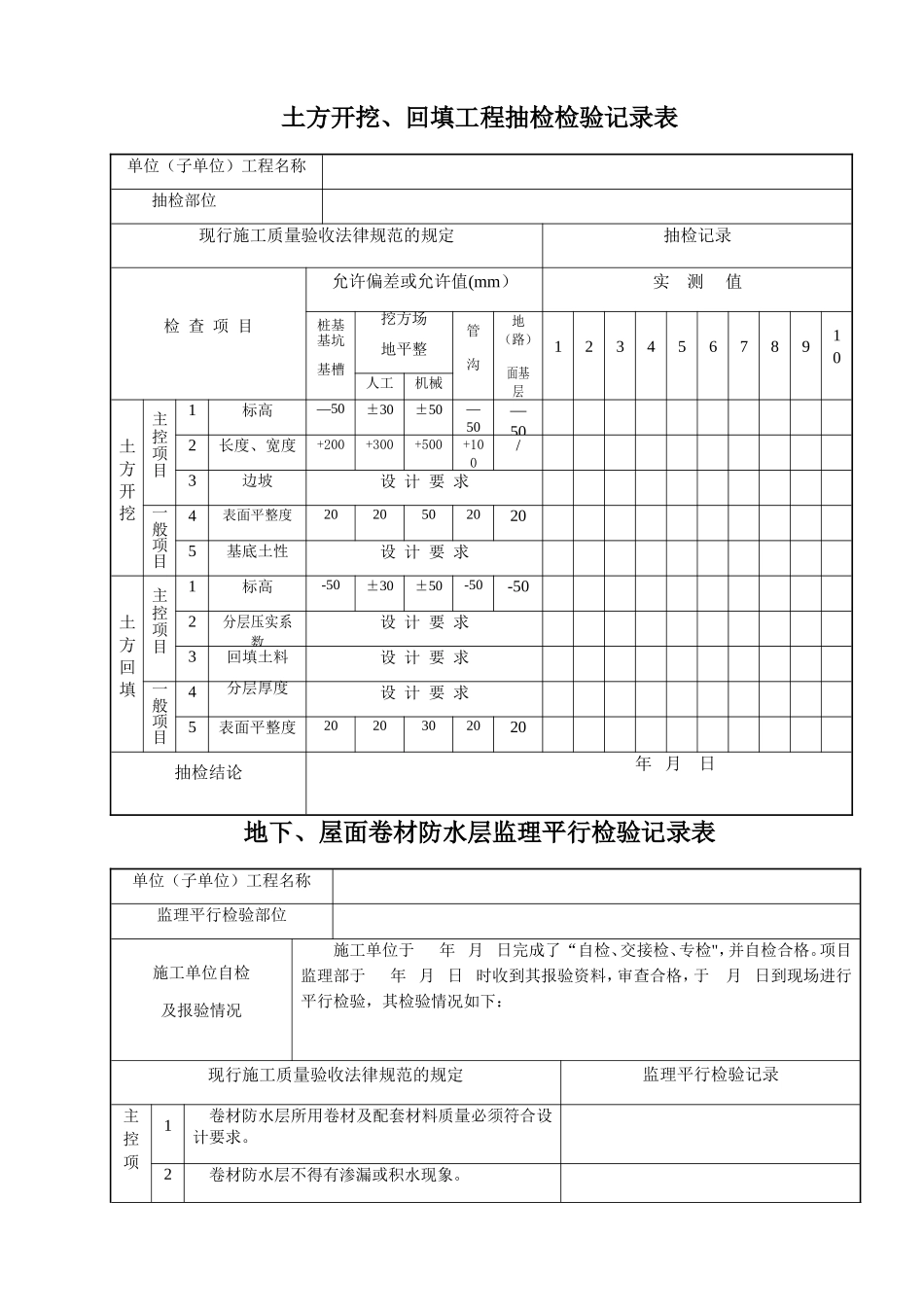 监理平行检查记录表_第1页