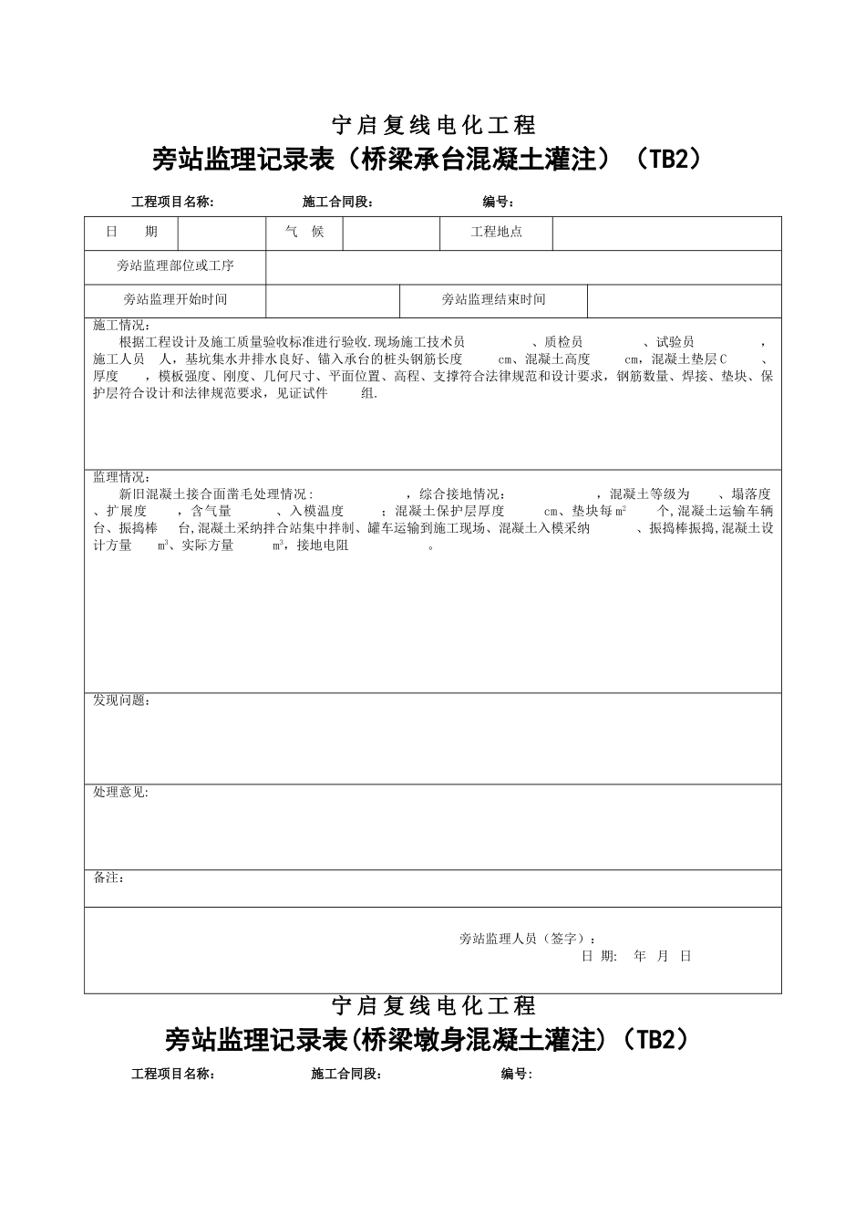 监理旁站记录表填写范例_第3页