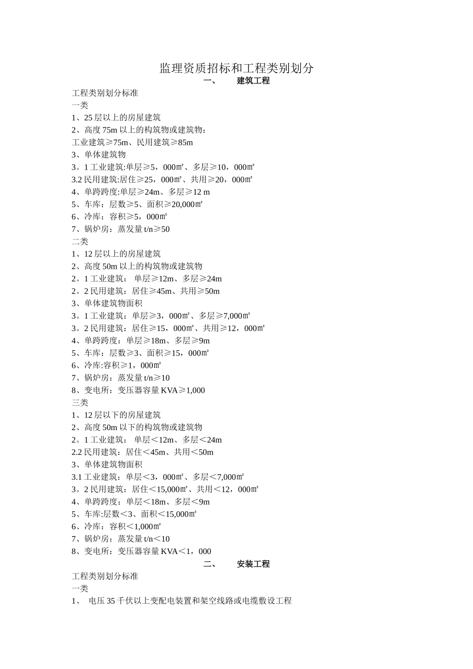 监理资质招标和工程类别划分_第1页