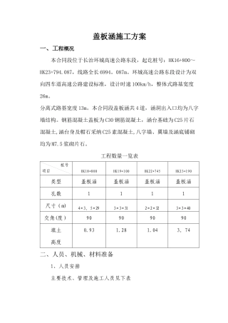 盖板涵施工方案
