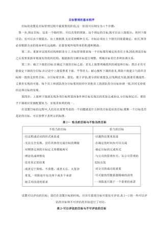 目标管理基本程序