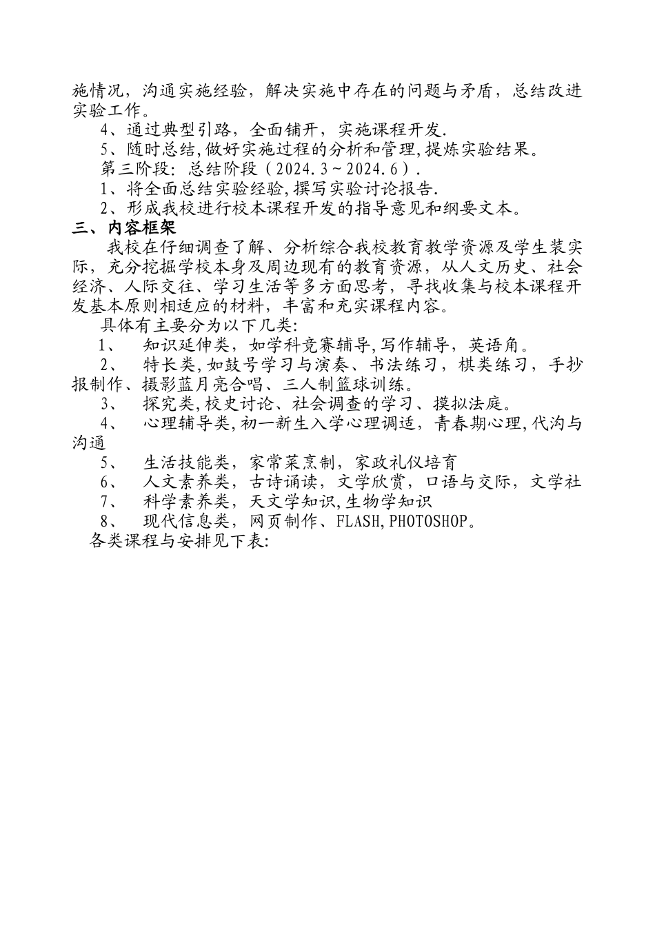 盱眙县第中学校本课程开发方案_第3页