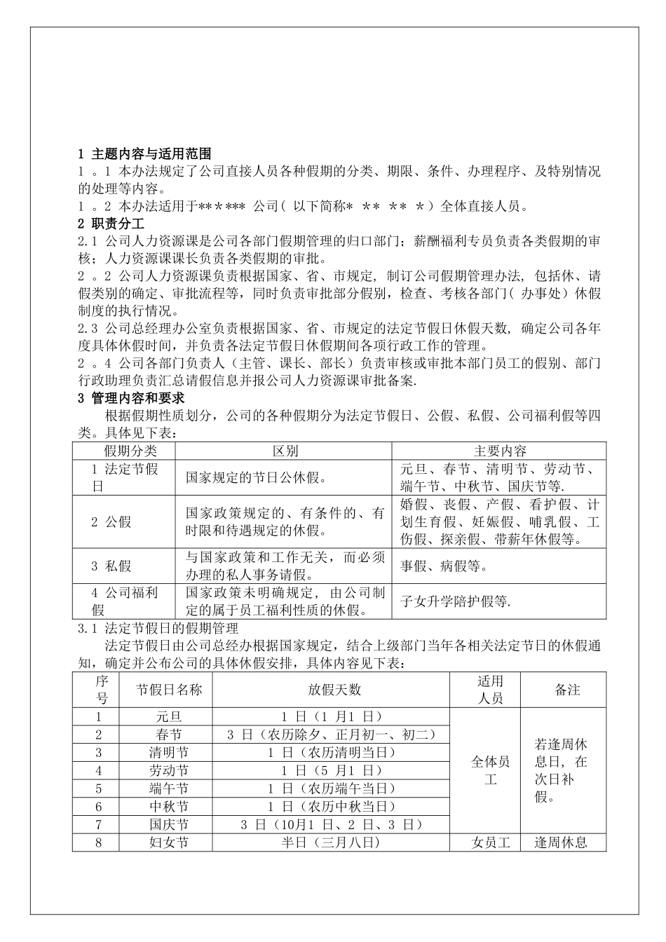直接员工休、请假管理办法_第1页