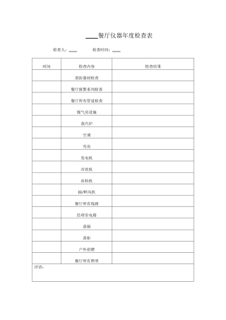真功夫餐厅计划保养系统工具