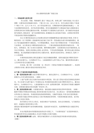 眼科医院广告推广策划方案
