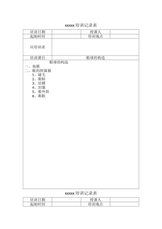眼镜店医疗器械隐形眼镜培训记录