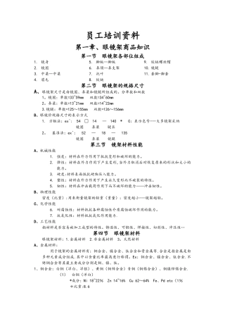 眼镜店员工培训资料文稿