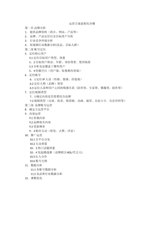 短视频运营流程化