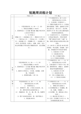 短跑周训练计划表格版
