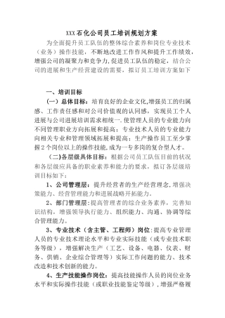 石化公司员工培训方案