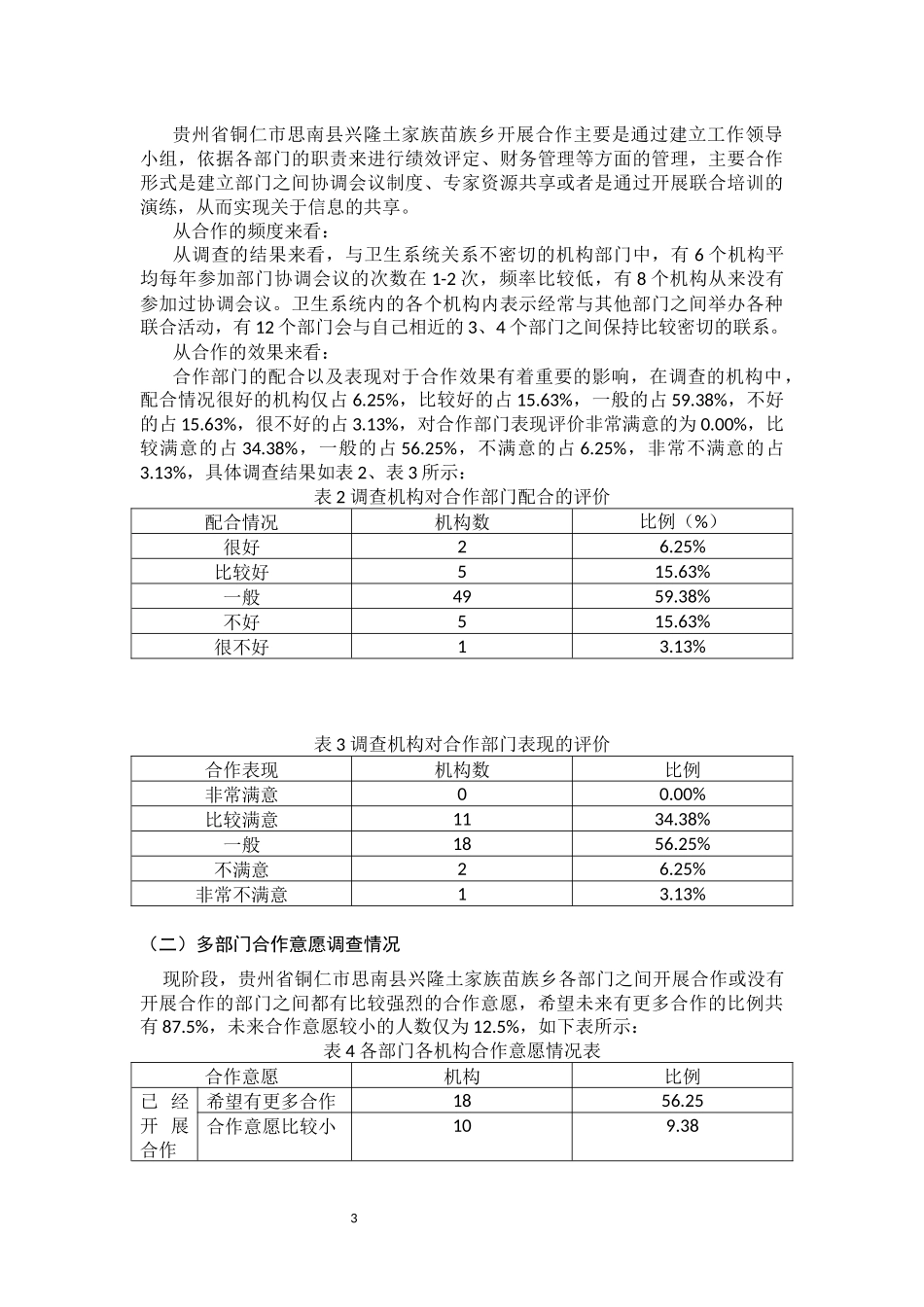 行政管理专业 县级多部门基本公共卫生服务项目合作现状调查_第3页