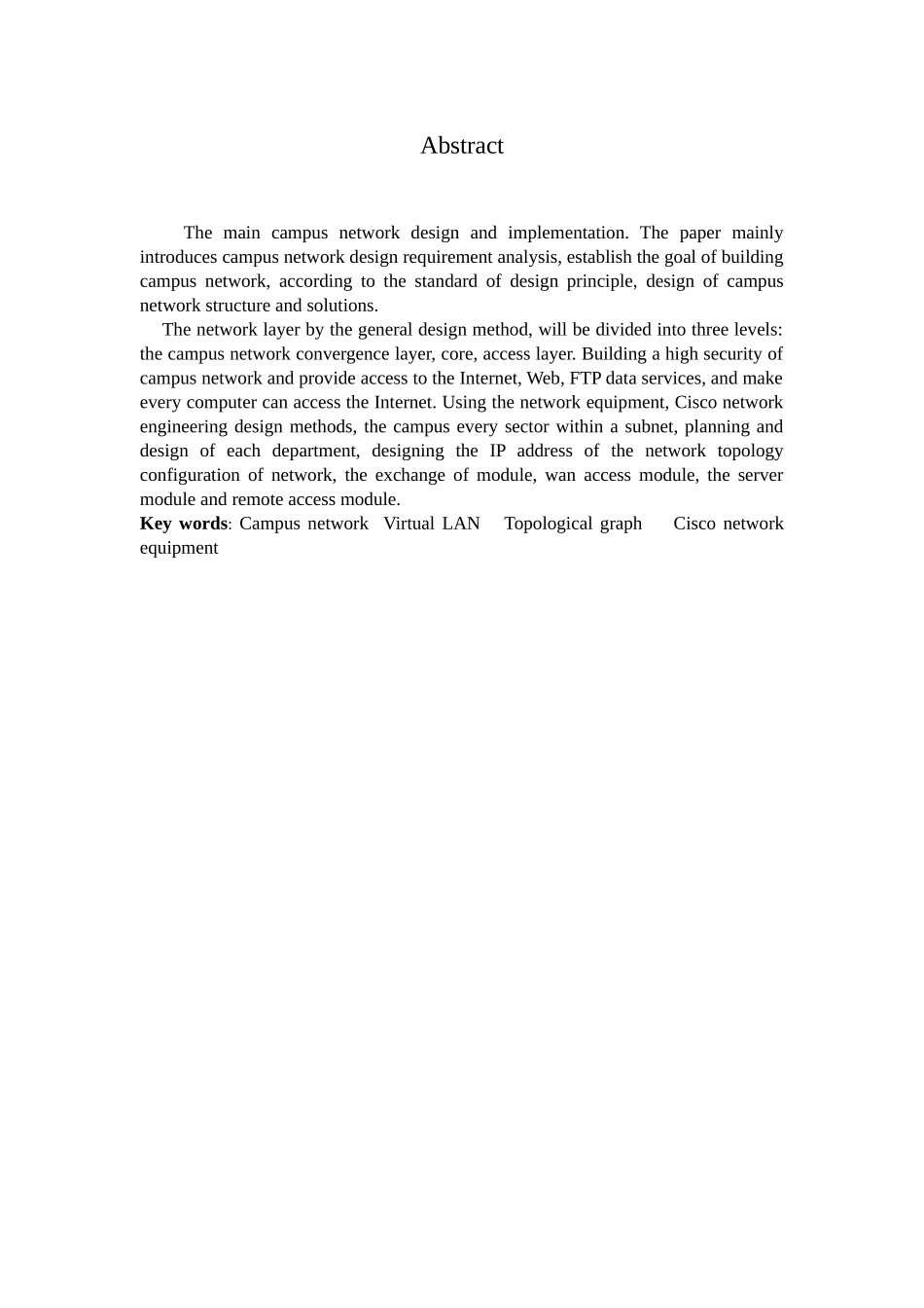 校园网虚拟局域网拓扑图 Cisco网络设备分析研究  网络工程专业_第2页