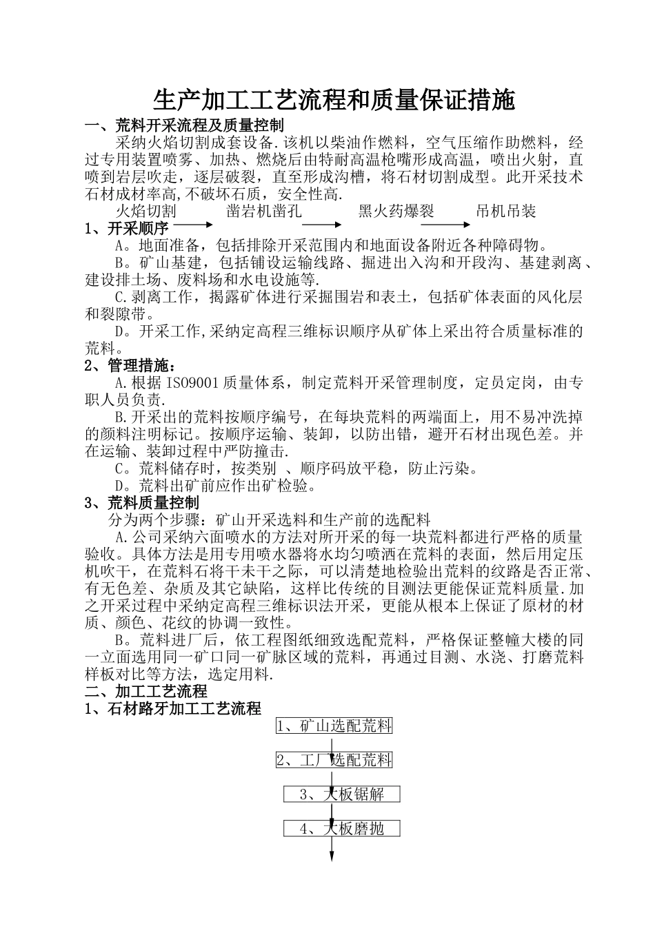 石材工艺和质量保证措施-石材-加工_第1页