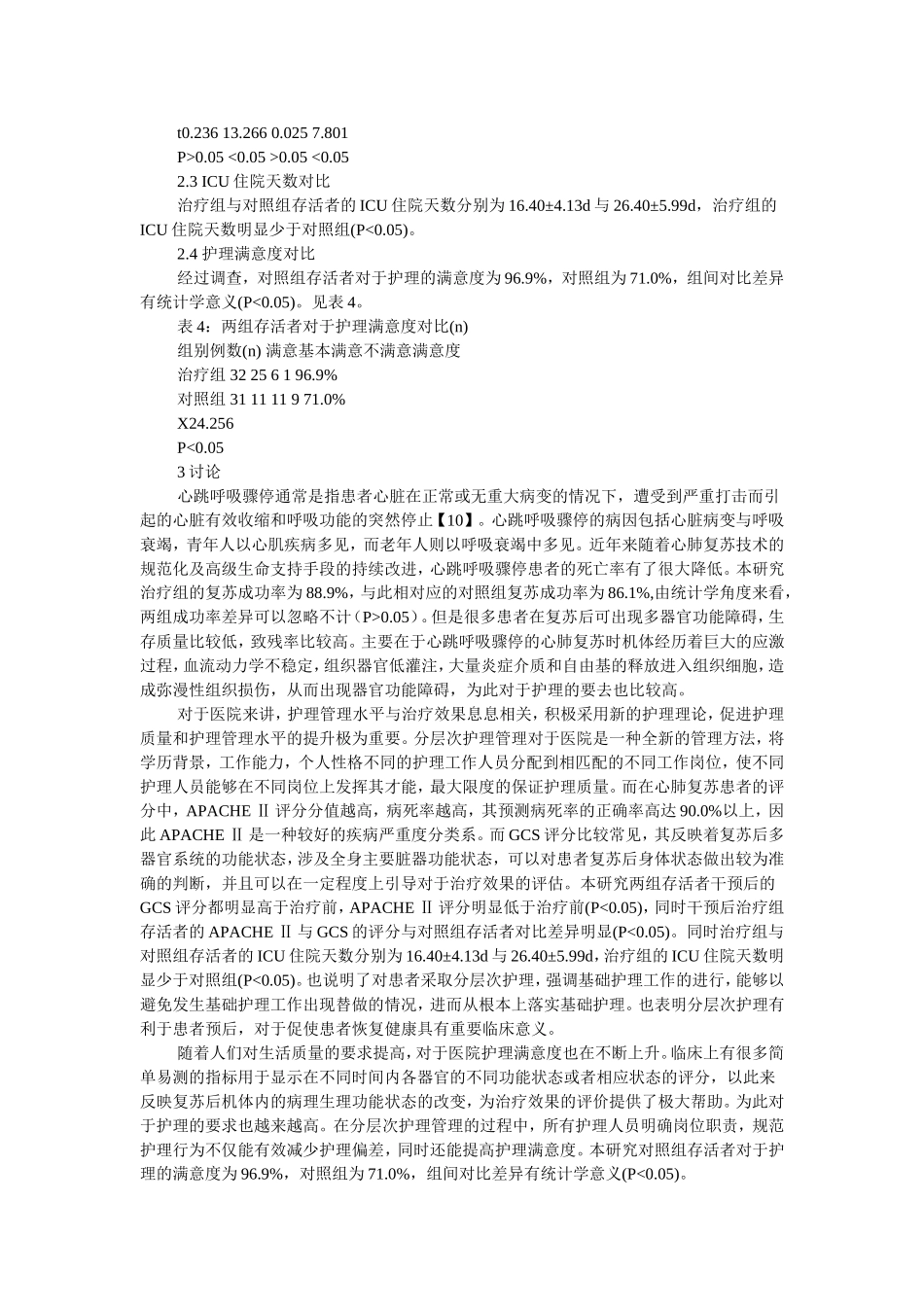 心肺复苏中急诊中分层次护理的价值分析医学专业_第3页