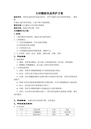石材翻新结晶养护方案
